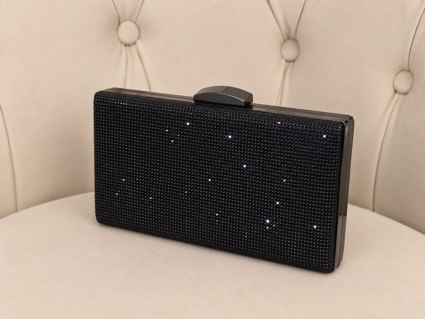 Geanta Clutch Neagra cu Strassuri