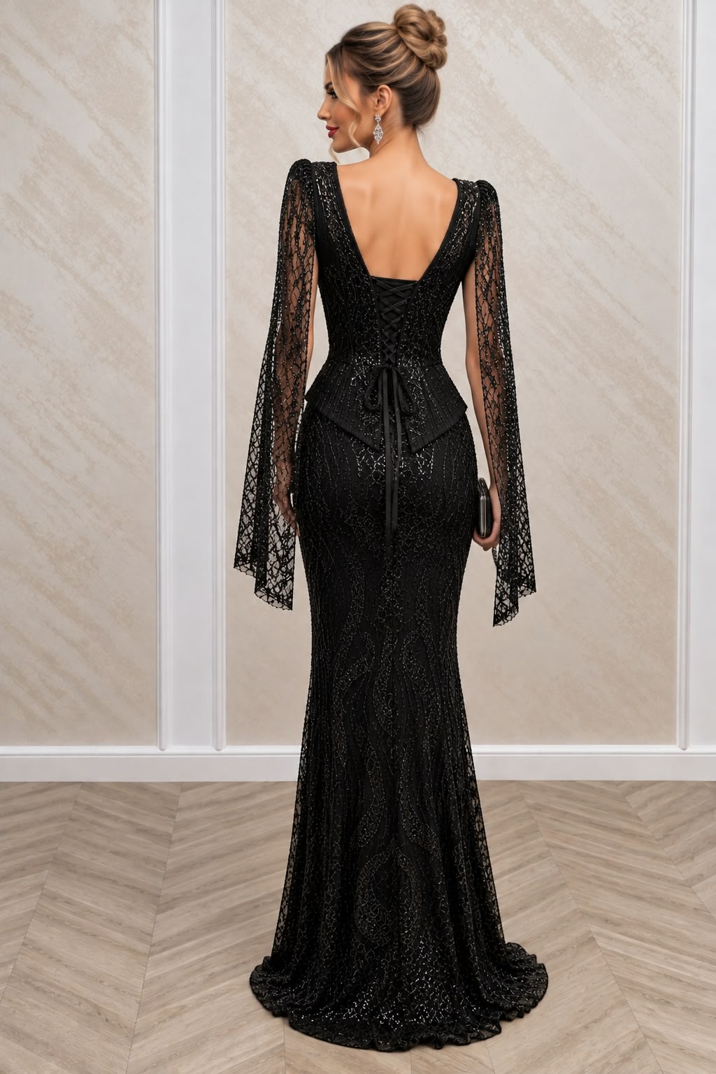 Rochie Osaka - Rochie lunga eleganta cu corset reglabil si broderie - Roz Cires