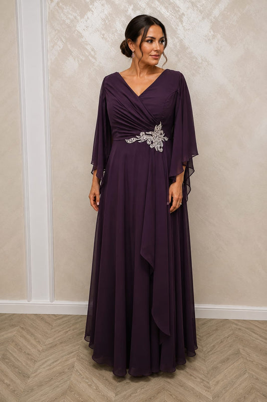 Rochia Monica – rochie eleganta din triplu voal pentru marimi plus size