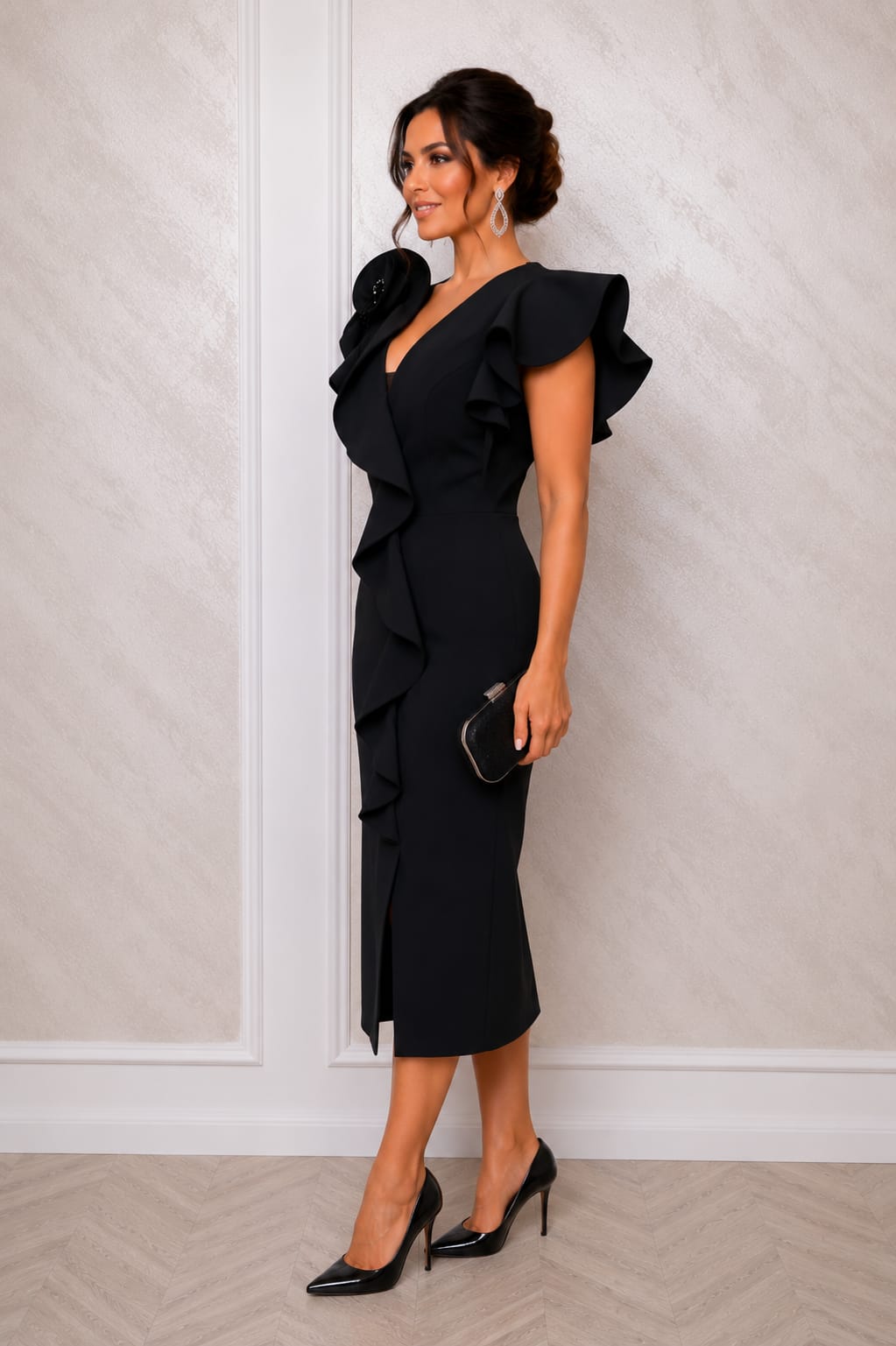 Rochie Lilia – Rochie midi eleganta, sofisticata pentru aparitii memorabile