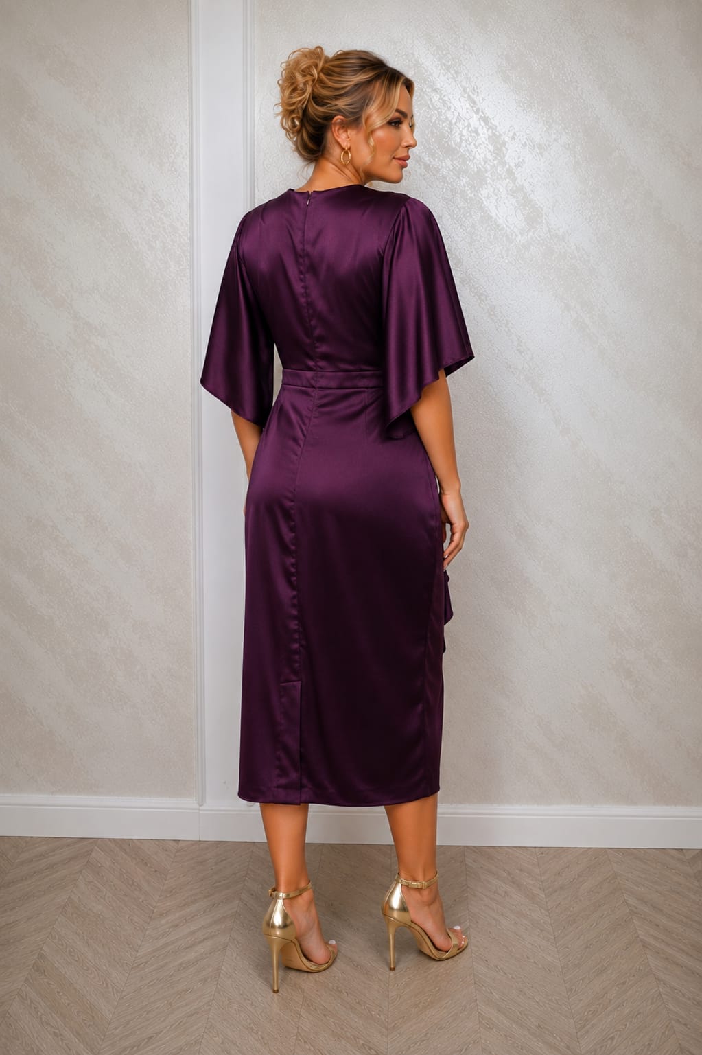 Rochie Cada Midi – Rochie din Satin premium lungime midi pentru evenimentele de vara