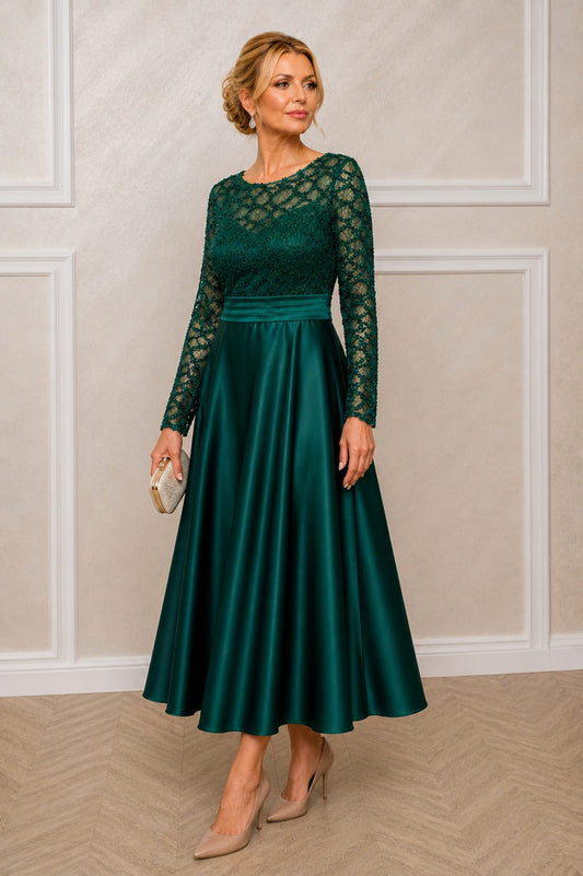 Rochia Dixi - rochie eleganta lungime midi cu maneci disponibila in 3 nuante