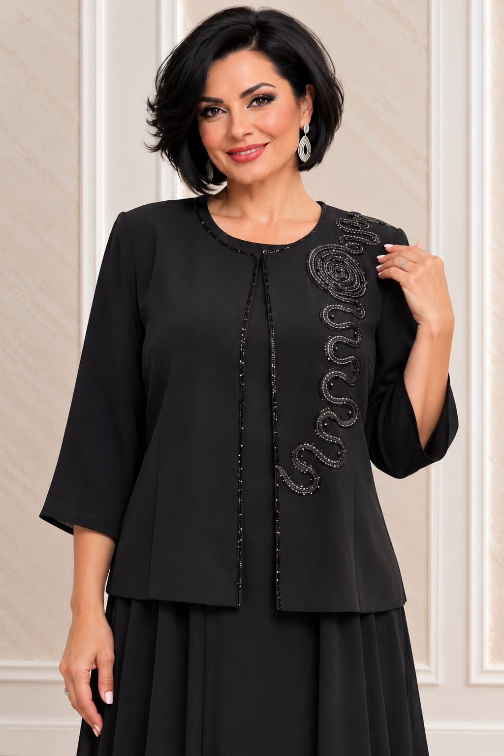 Compleu Claris cu rochie si sacou detasabil pentru nunta