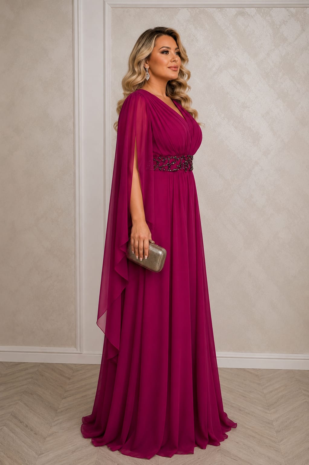 Rochie Voleta – Rochie vaporoasa din voal pentru doamnele cu masuri mari
