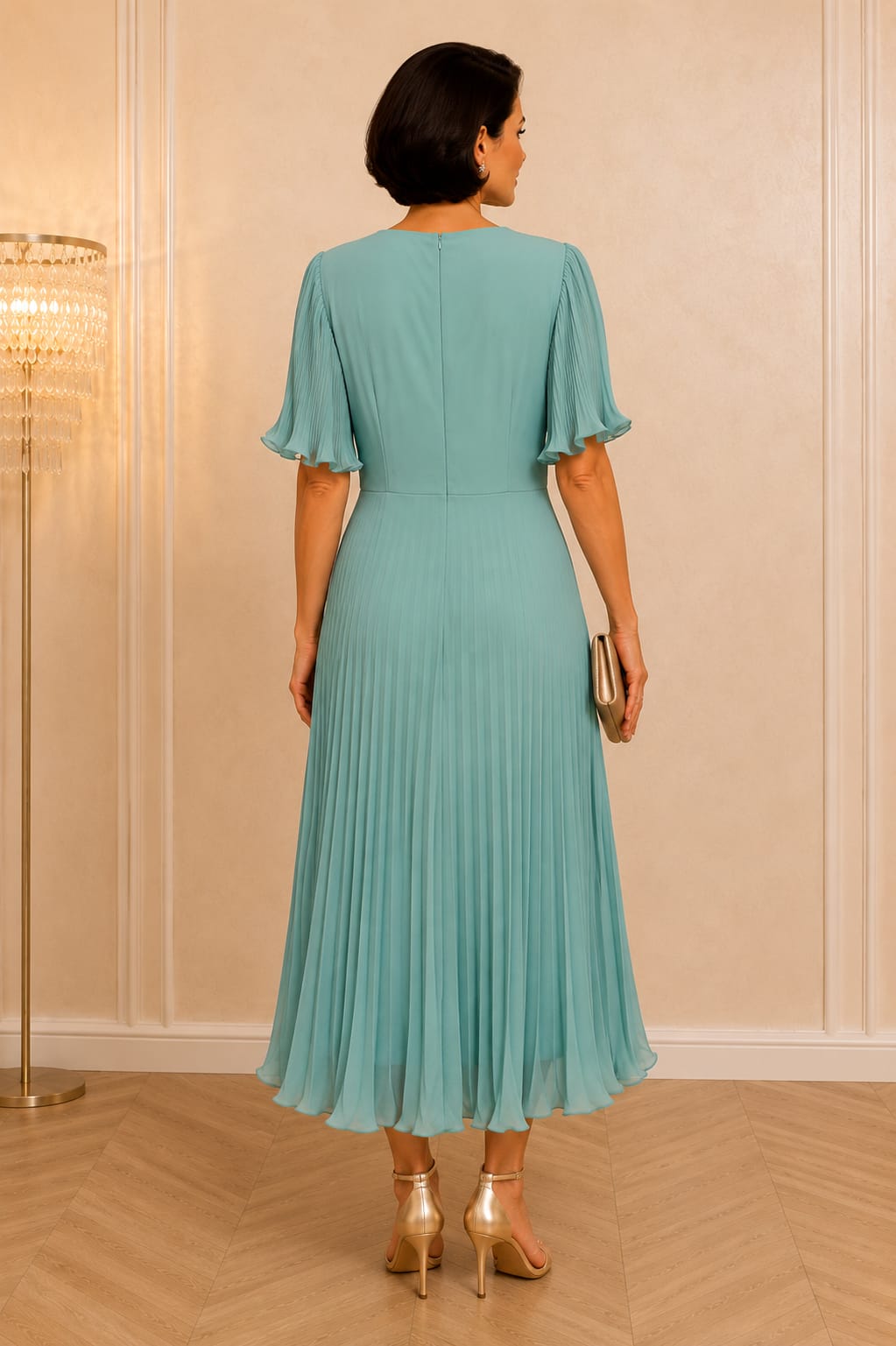 Rochia Dida Midi – Rochie eleganta din voal plisat, usoara si vaporoasa disponibila in mai multe culori
