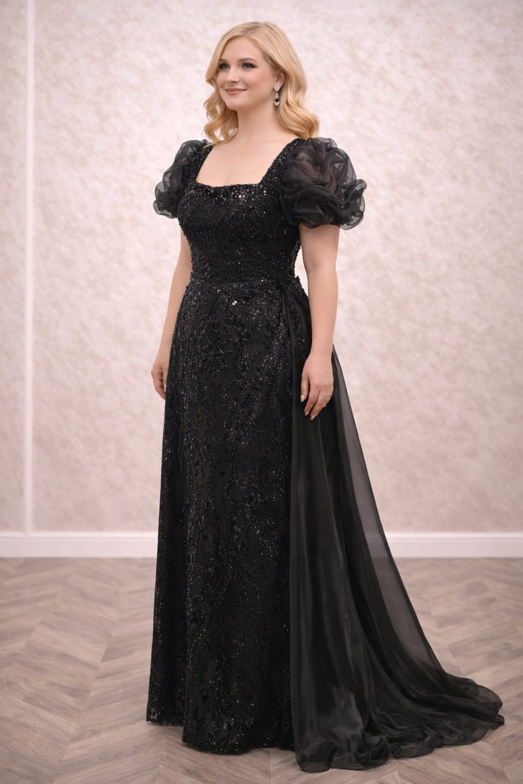 Rochia Melissa – Rochie eleganta din dantela luxoasa cu trena detasabila ,verde smarald, negru sau sampanie