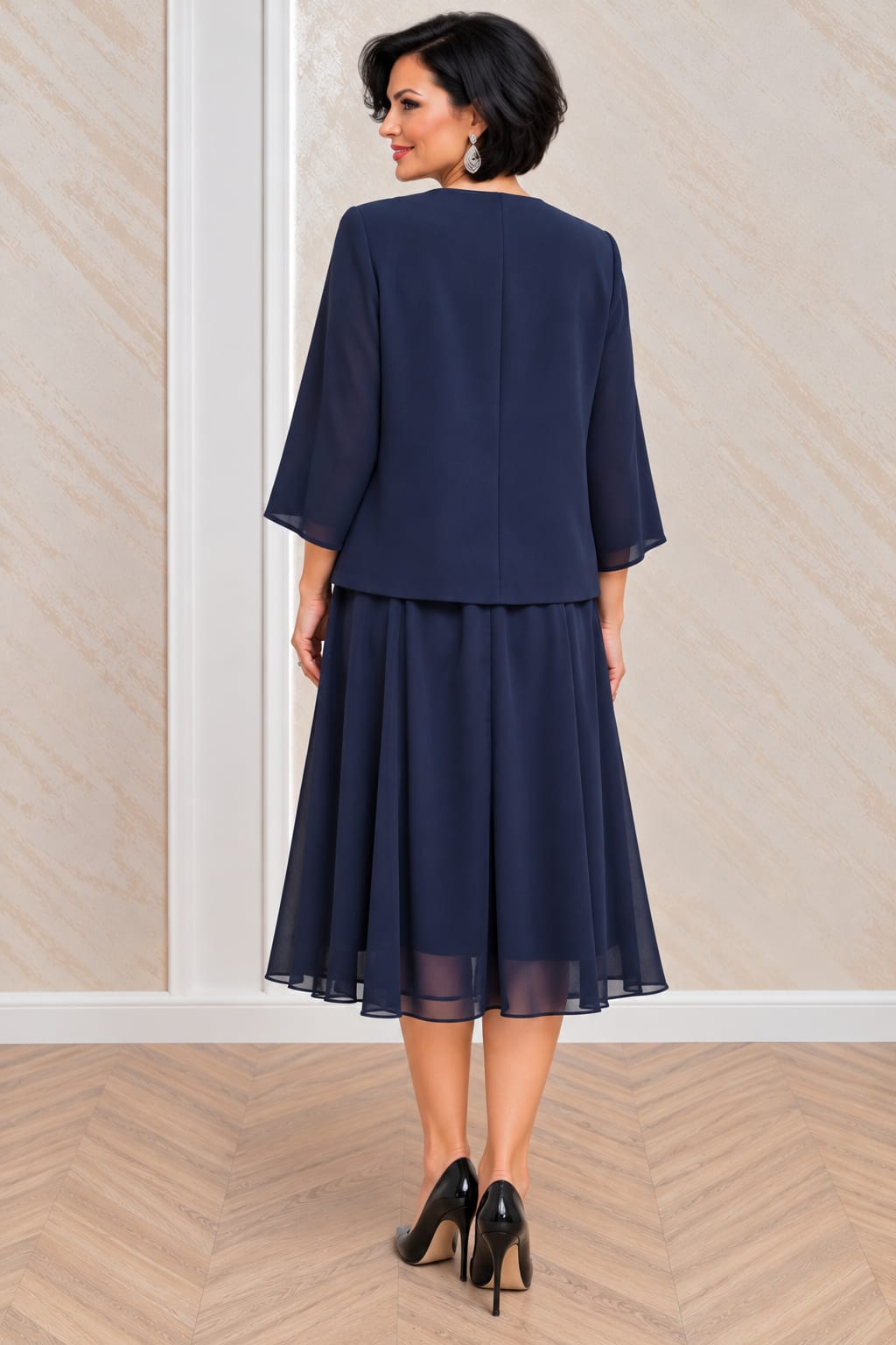 Compleu Claris cu rochie si sacou detasabil pentru nunta