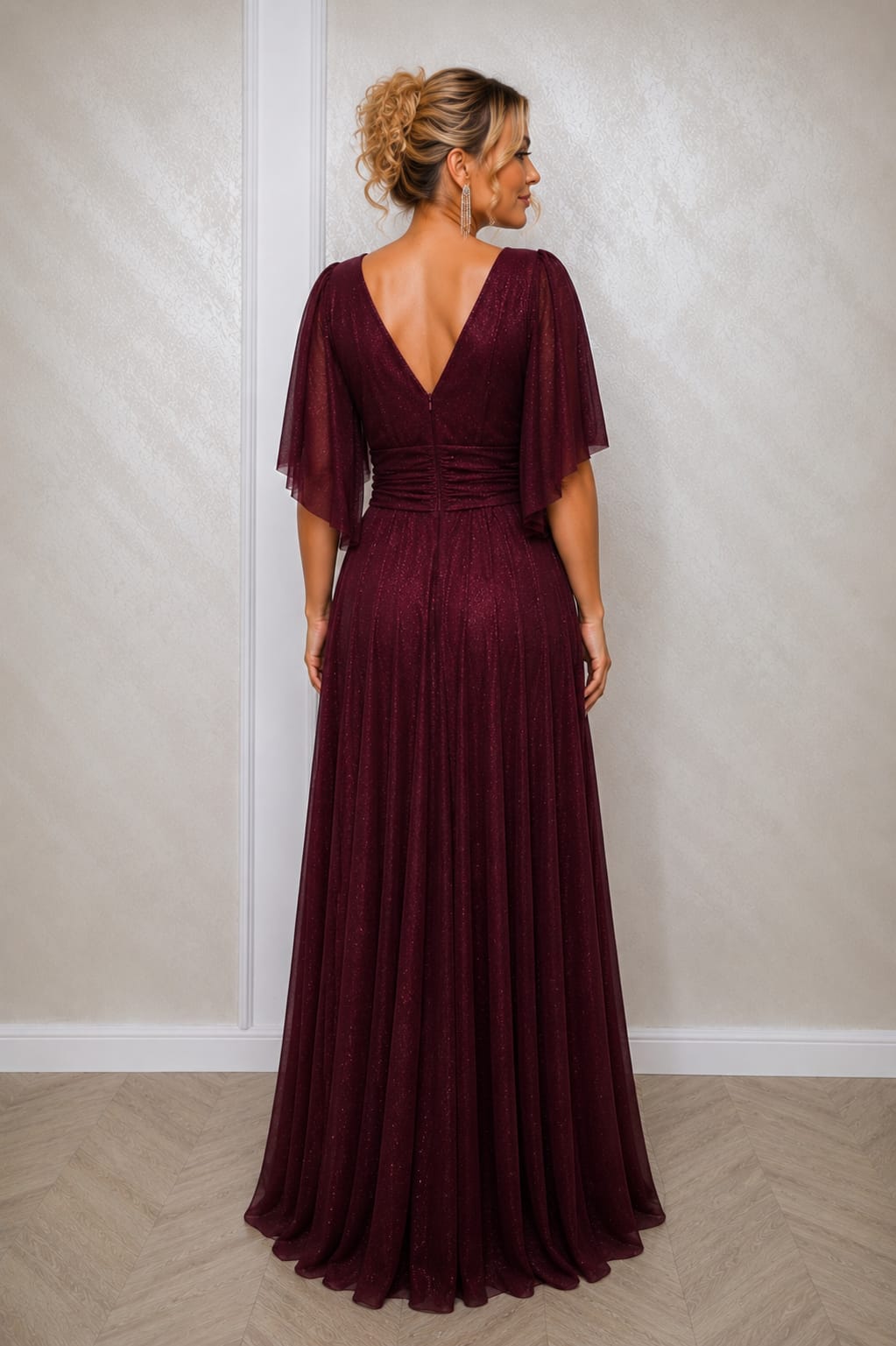 Rochie Doria  – Rochie lunga si usoara din voal sclipitor