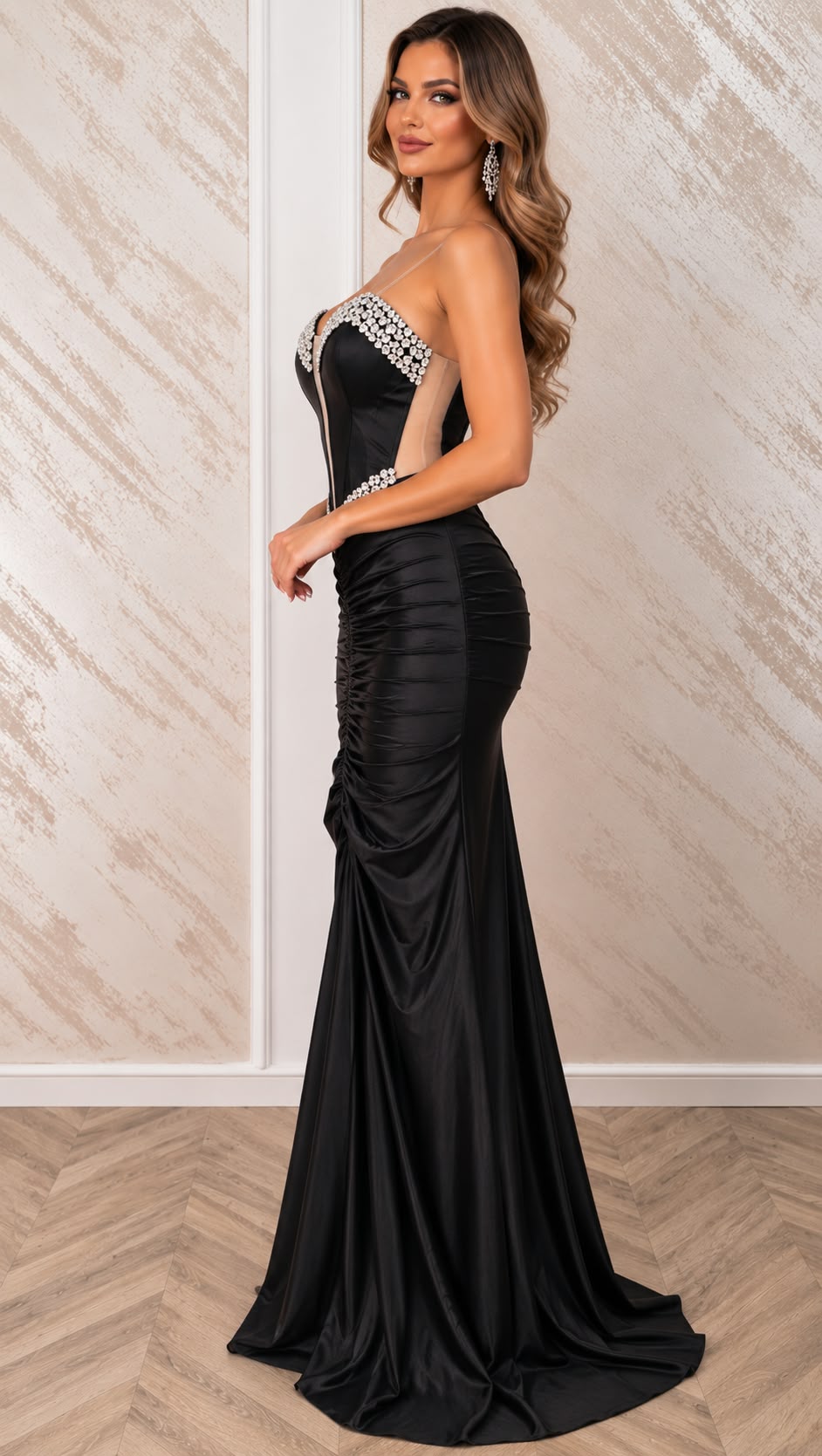 Rochie Aliona lunga de seara cu corset si cristale
