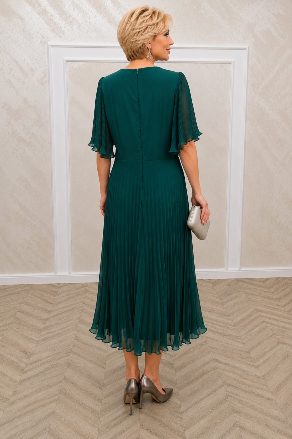 Rochia Dida Midi – Rochie eleganta din voal plisat, usoara si vaporoasa disponibila in mai multe culori