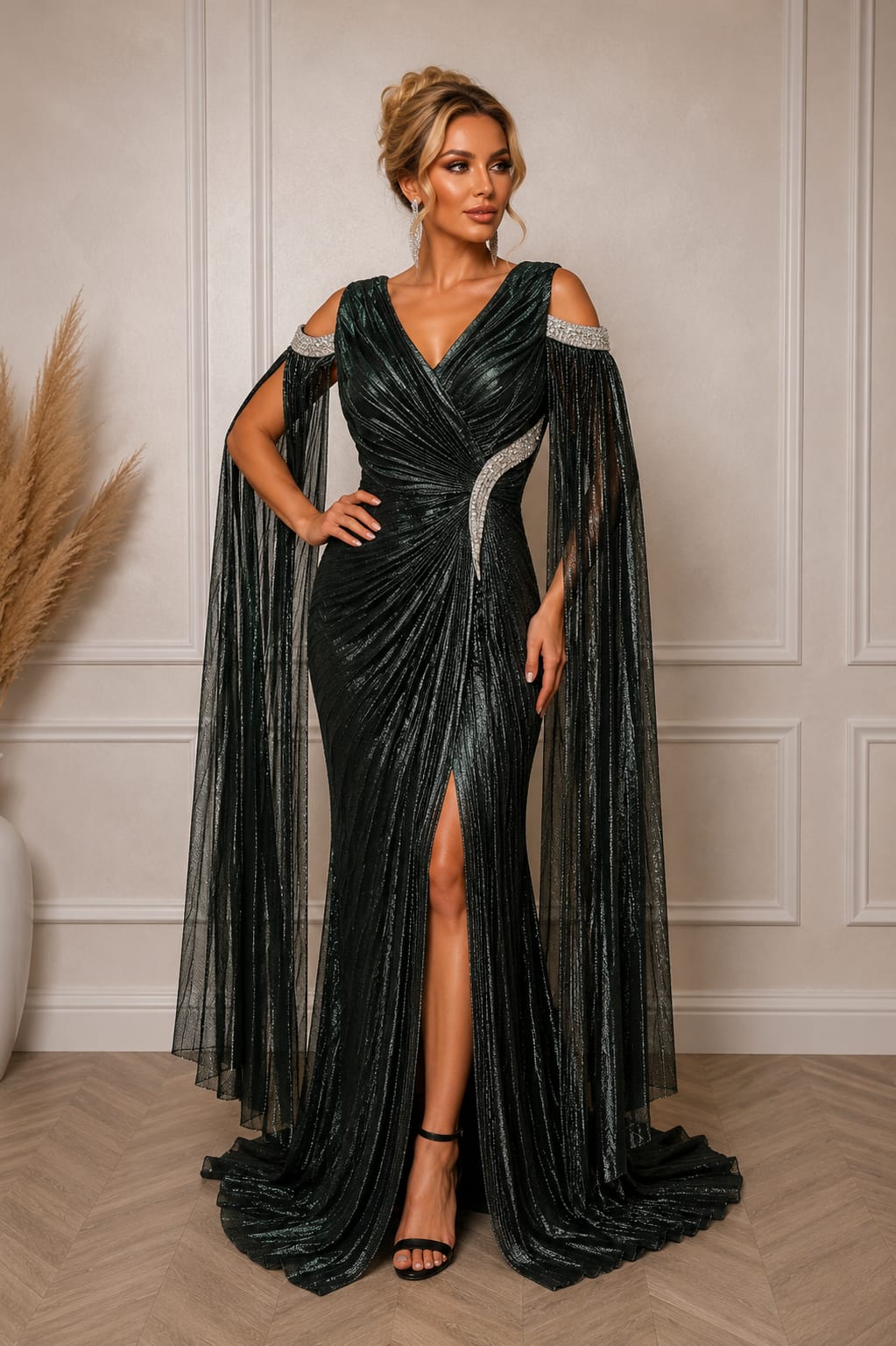Rochia Vola – Rochie de seara eleganta care subliniaza silueta disponibila in mai nuante metalizate