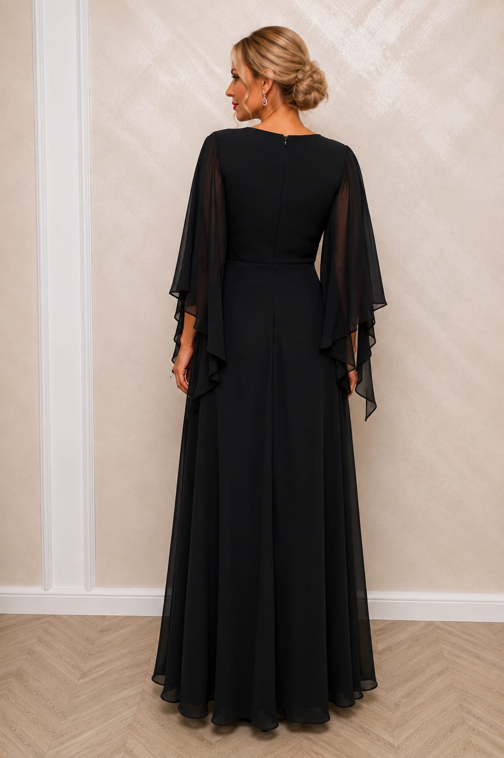 Rochia Monica – rochie eleganta din triplu voal pentru marimi plus size