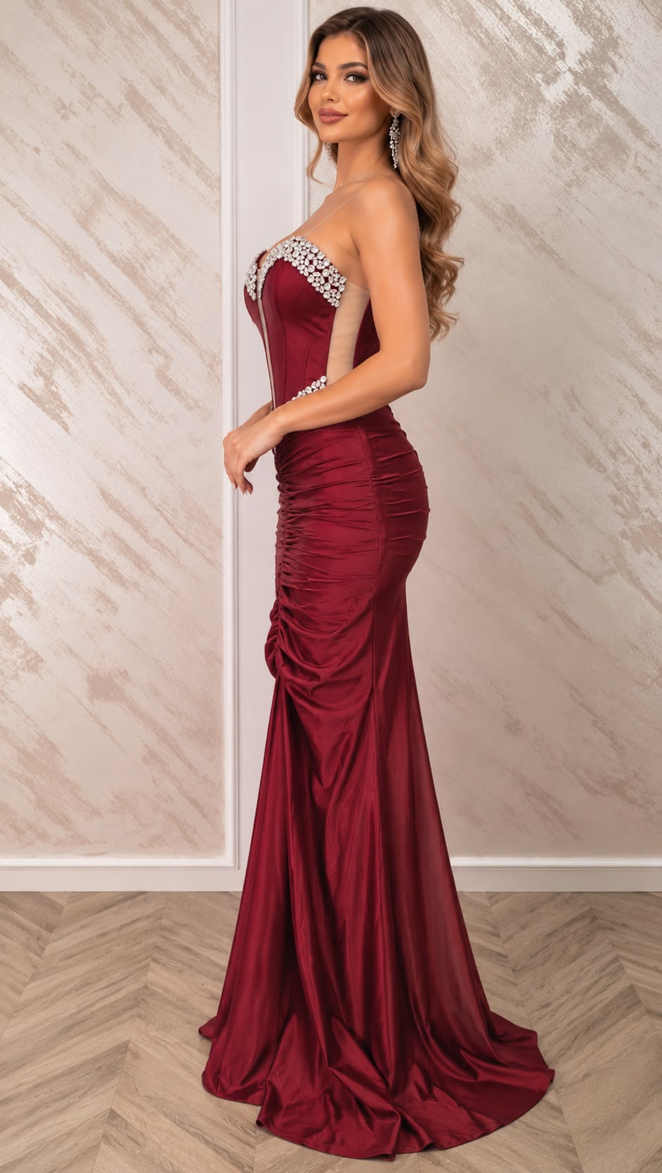 Rochie Aliona lunga de seara cu corset si cristale