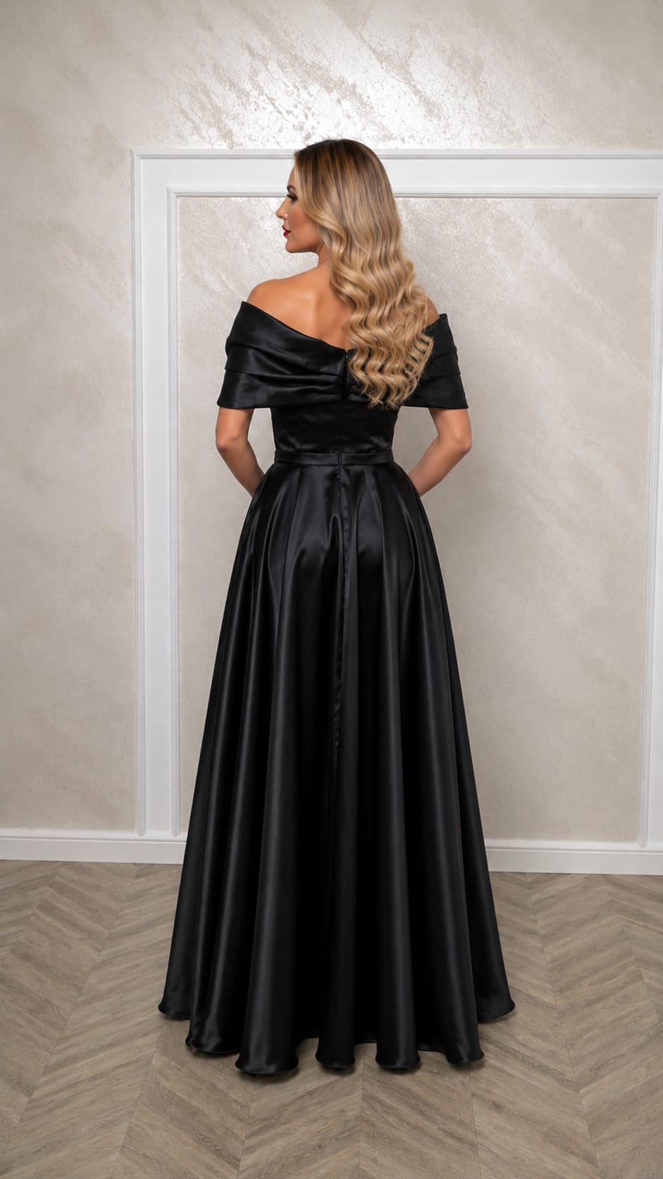 Rochia Serena – rochie din tafta premium reflexii sofisticate bordo-metalic si negru-metalic